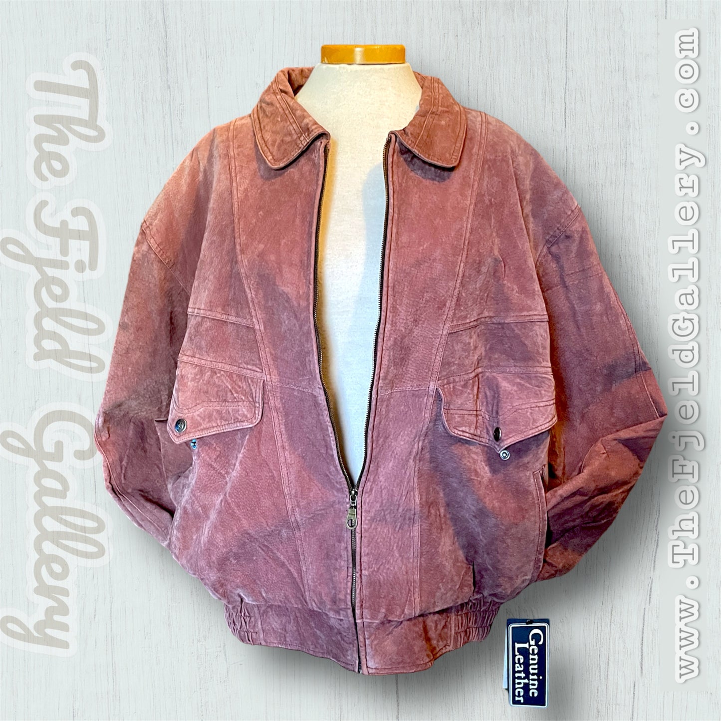 1990 Cognac Brown Suede Leather Gitano 2X Large Oversized Bomber Jacket