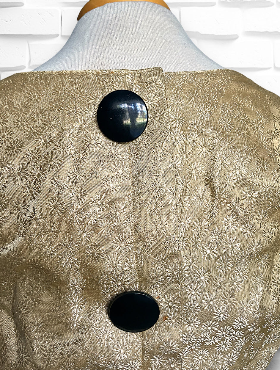 1960’s Custom Gold Floral Brocade Dress & Jacket Set