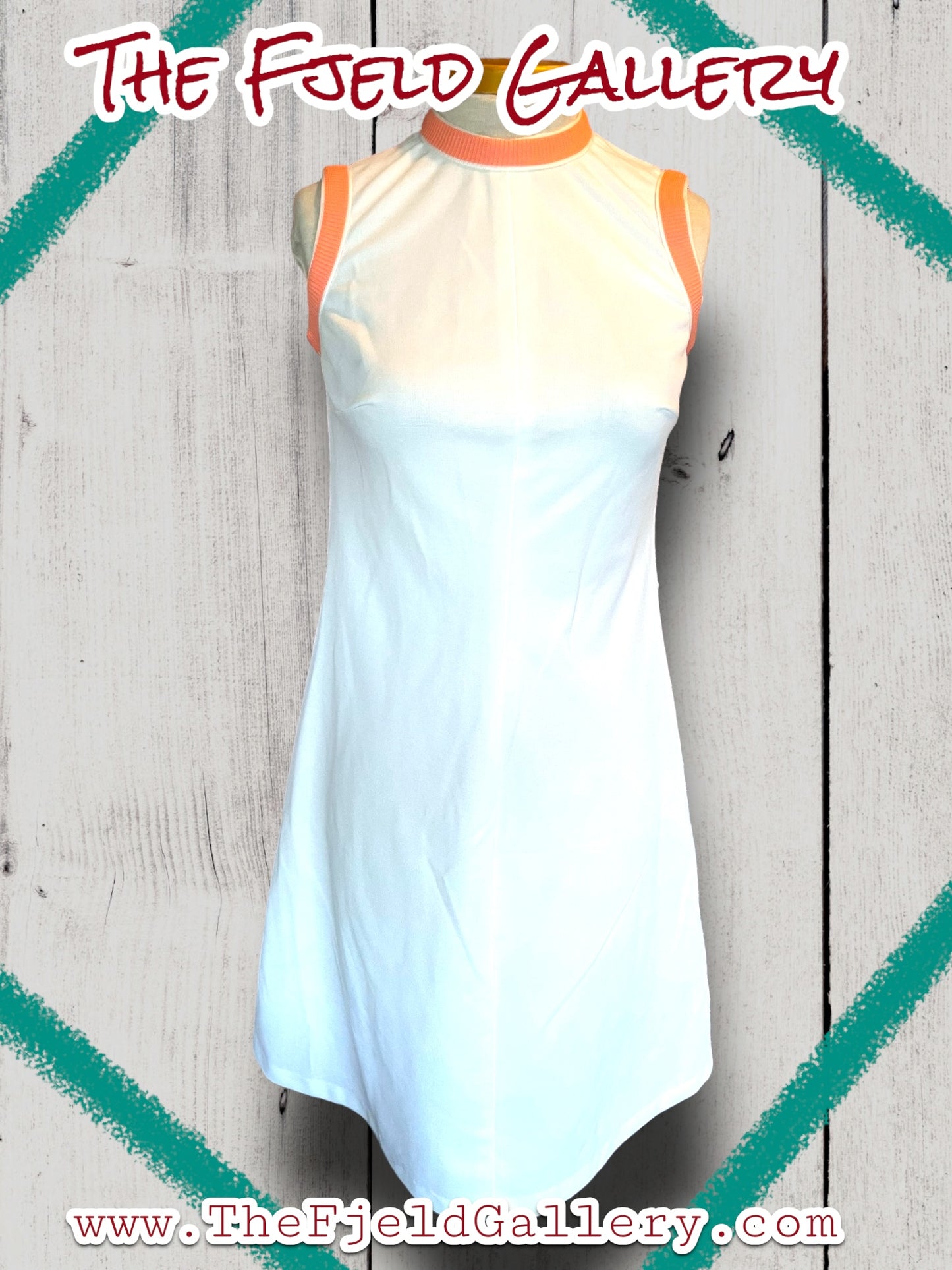1960’s White, Pastel Pink, Blue & Green Spring Sleeveless Dress & Sweater Set