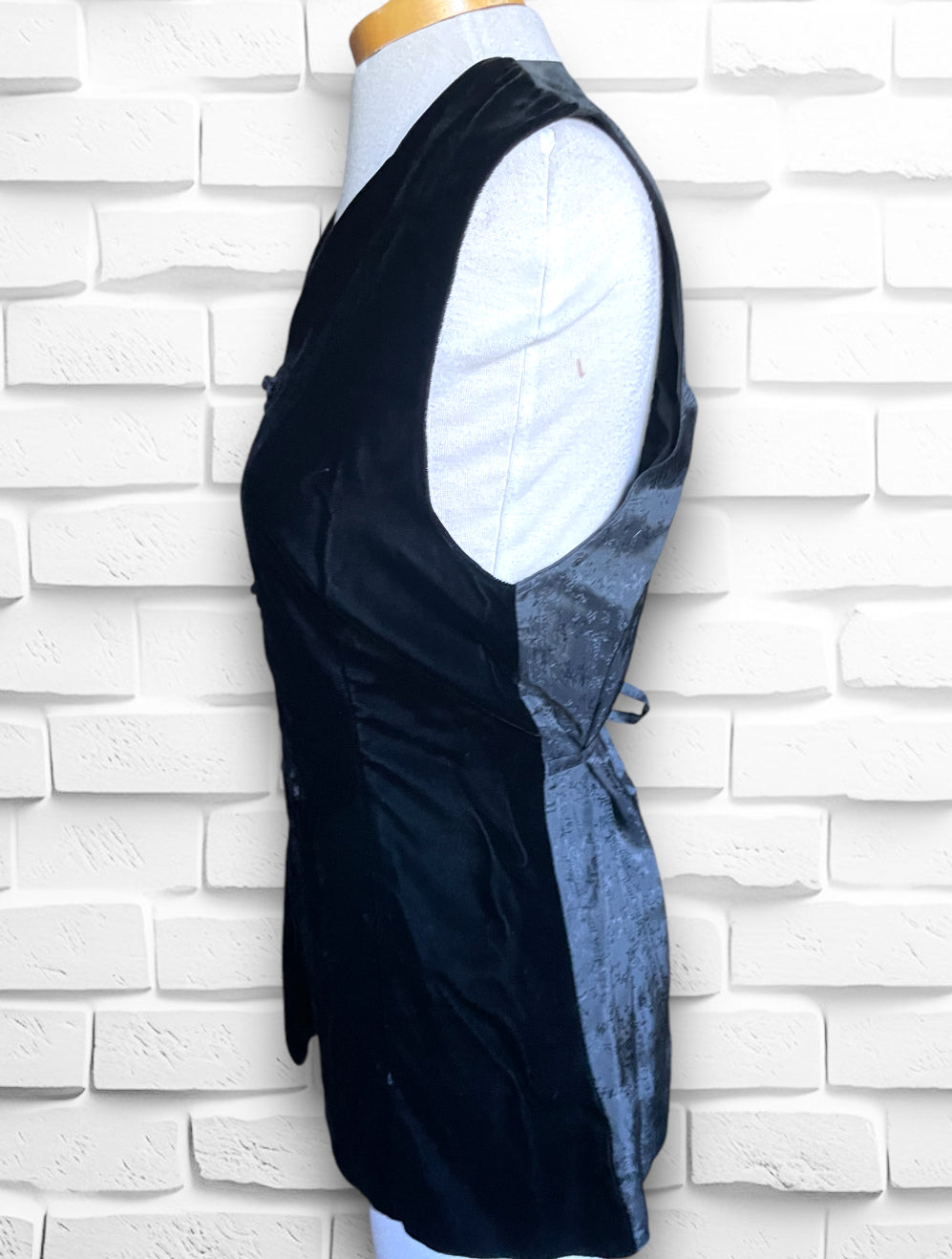 Vintage Asian Style Black Velvet Vest