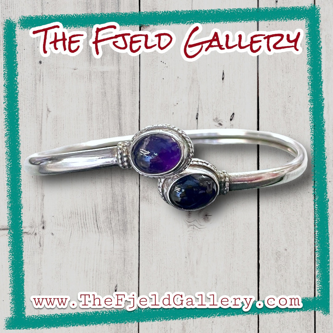 Amethyst Sterling Silver Bypass Cuff Bracelet