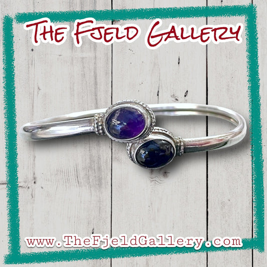Amethyst Sterling Silver Bypass Cuff Bracelet