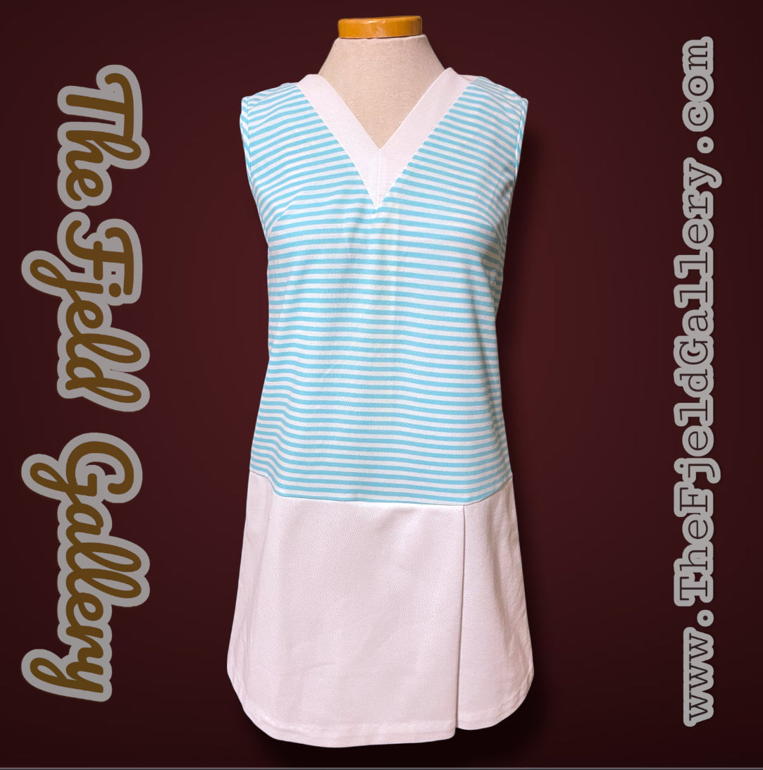 1960’s Baby Blue & White Striped Sears Romper Kulat Jumpsuit