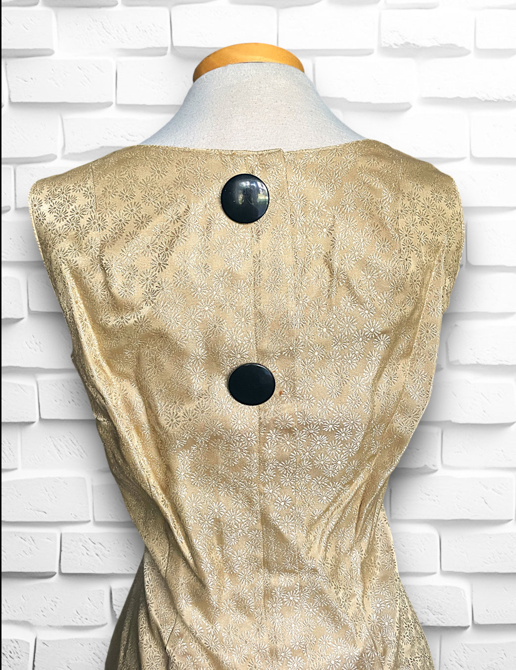 1960’s Custom Gold Floral Brocade Dress & Jacket Set