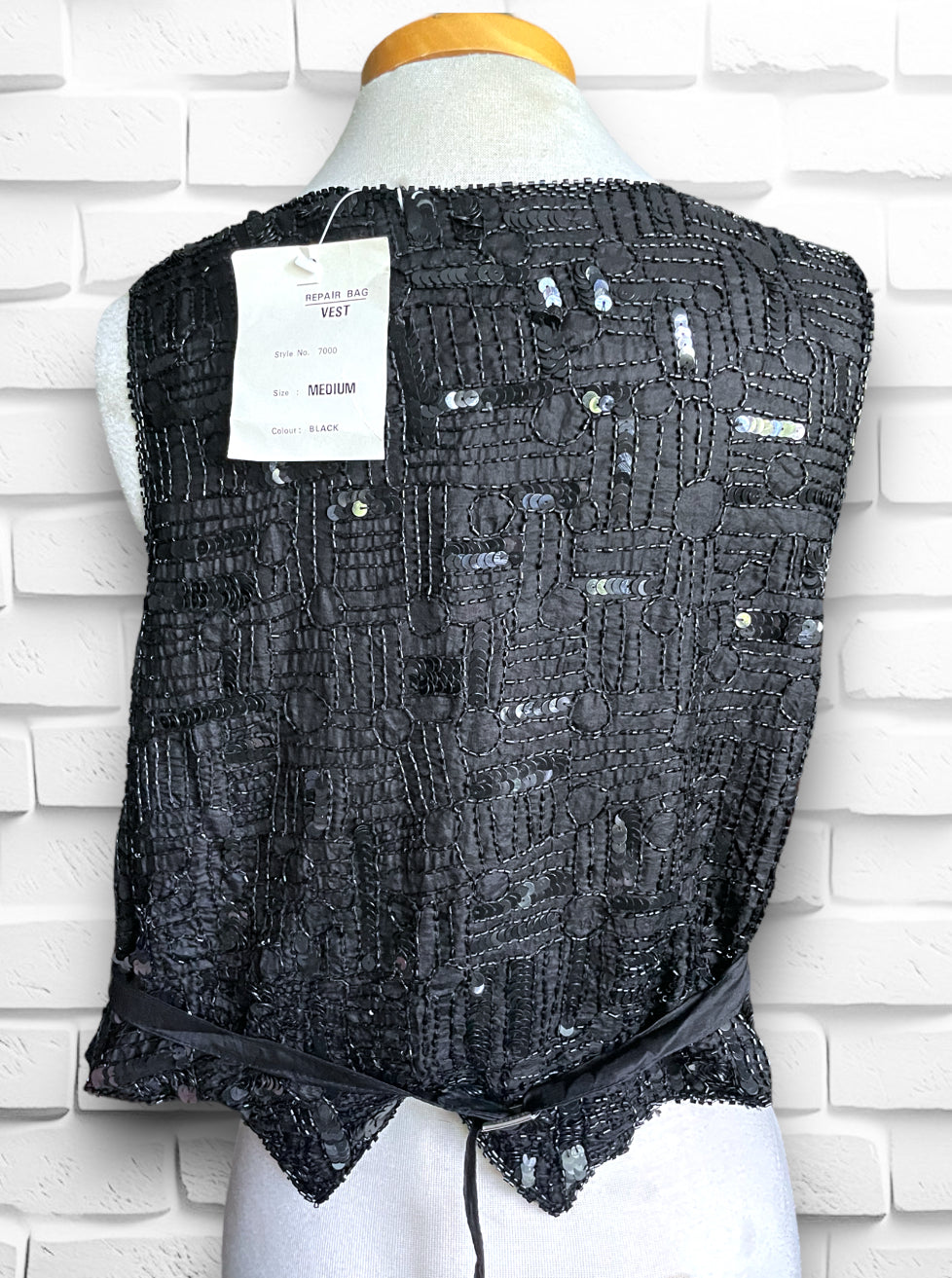 Vintage Black Beaded & Sequin Vest