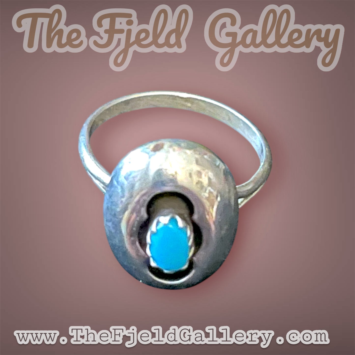 Native American Sterling Silver & Turquoise Shadowbox Ring