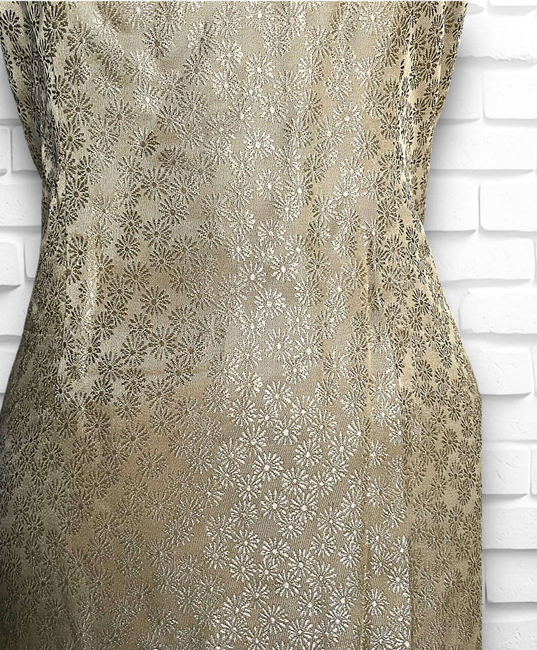 1960’s Custom Gold Floral Brocade Dress & Jacket Set
