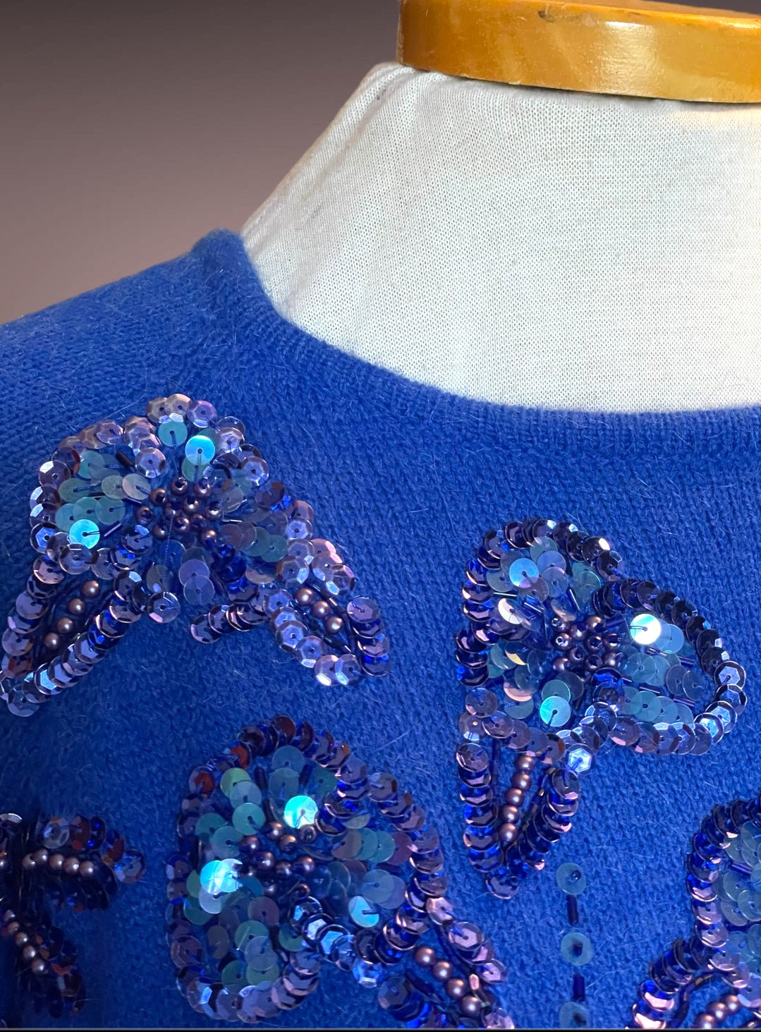Vintage 1980’s Blue Sequin Sweater Dress