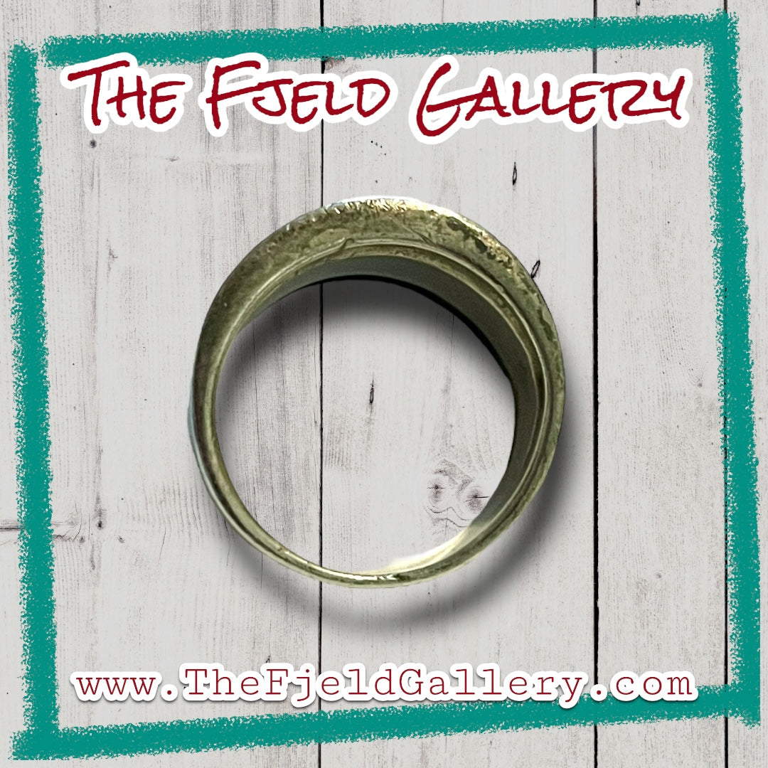 Vintage Wide Band Concave Sterling Silver Ring