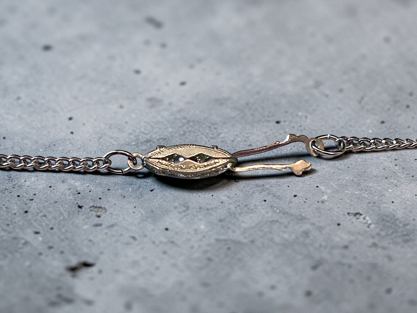 Porcelain Limogé Cameo Bezel Set in Silver Filigree Over Gold Locket Necklace