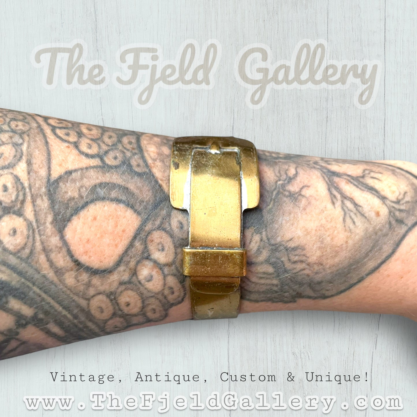 Vintage Brass Belt Cuff Bracelet