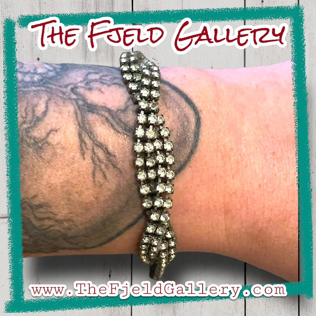 Crystal Rhinestone Prong Set Expansion Bracelet