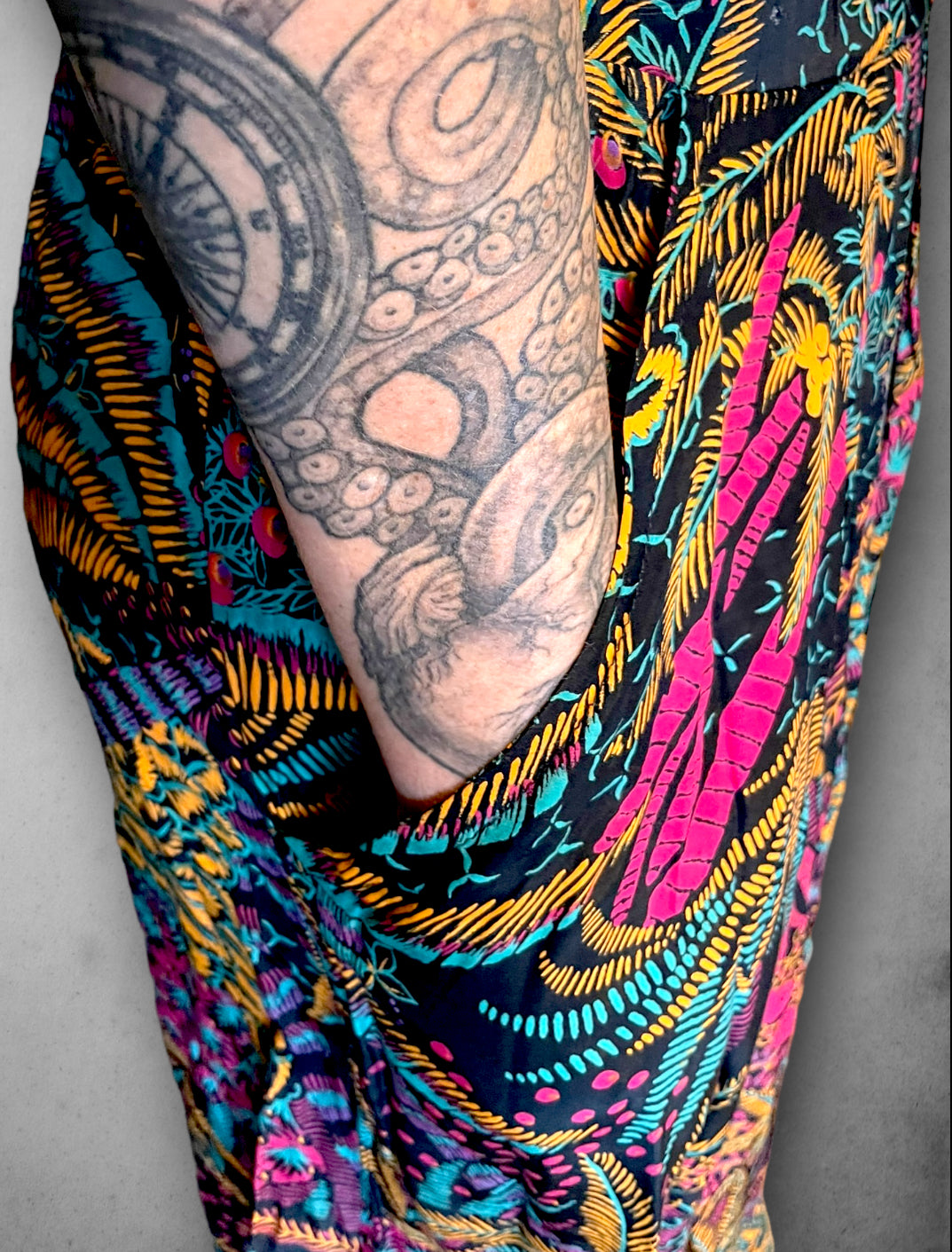 Vintage 90’s Jewel Tone & Black  Floral Print Long Pleated Skirt