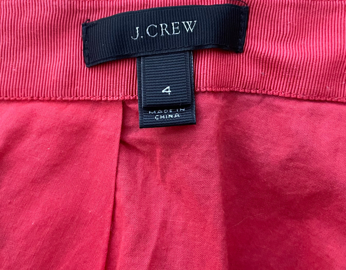 Vintage 1990’s J Crew Red & Black Striped Silk Full Midi Skirt