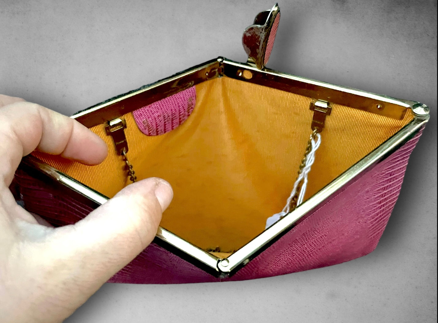 1970’s Pink Snake Skin Leather Purse