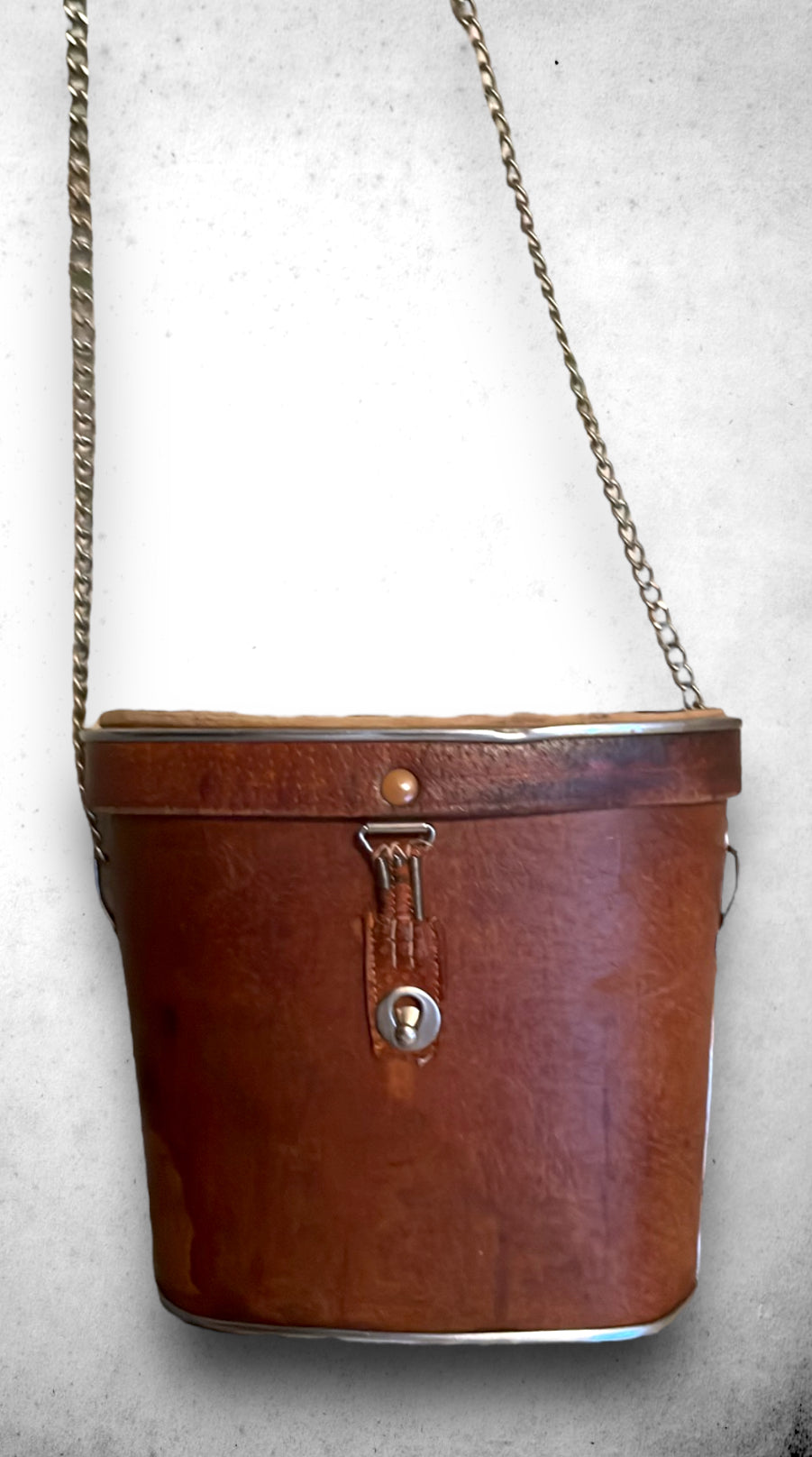 Vintage Brown Leather Binoculars Case Purse