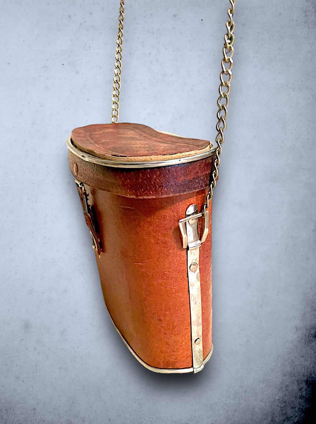 Vintage Brown Leather Binoculars Case Purse