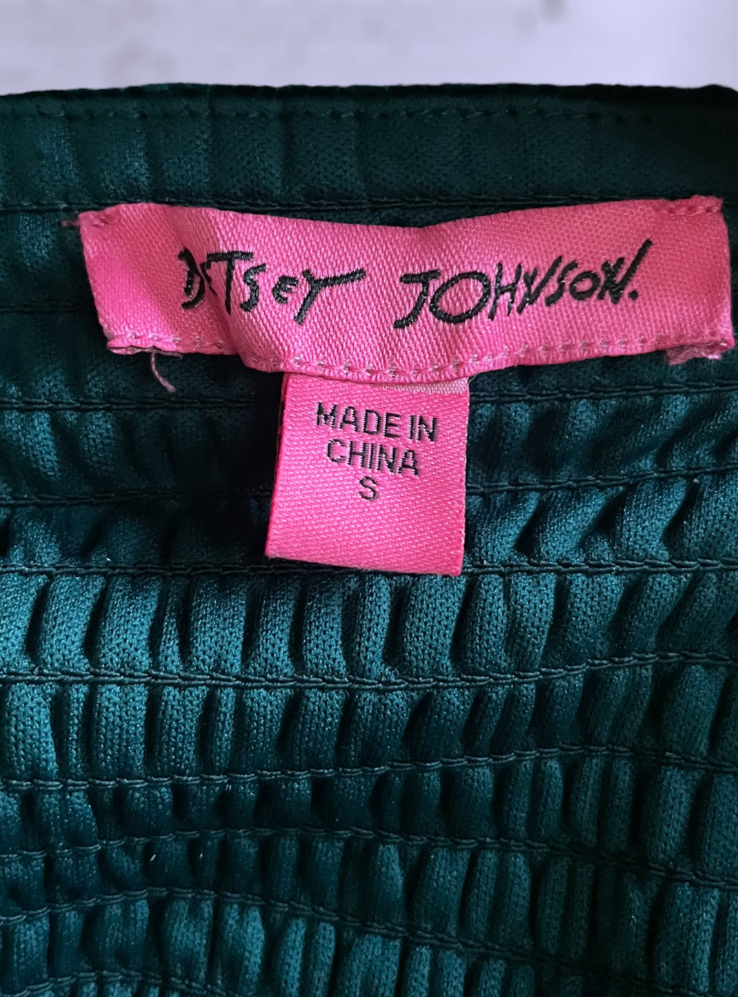 Vintage Betsy Johnson Green Teal Velvet Dress
