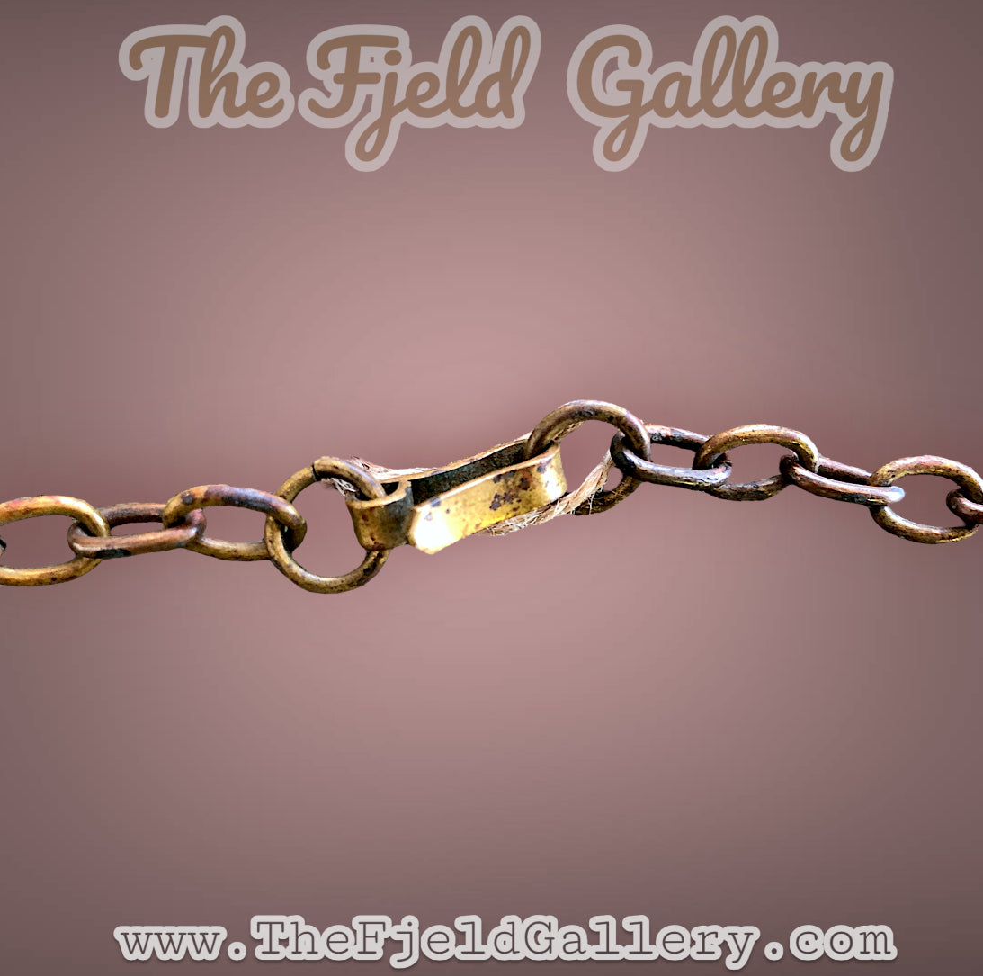 Mexican tribal hand hammered copper and brace tribal mask and arrow choker necklace