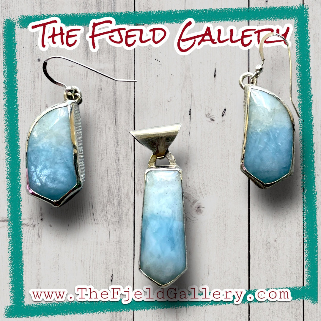 Handmade Aquamarine Gemstone Sterling Silver Necklace Pendant