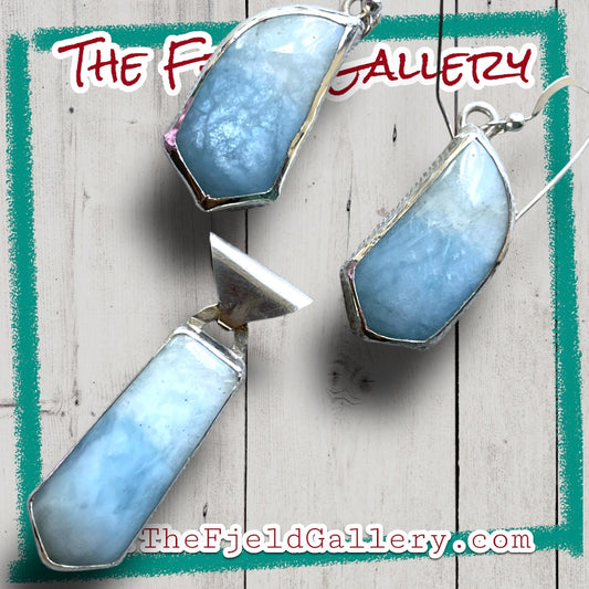 Handmade Aquamarine Gemstone Sterling Silver Necklace Pendant