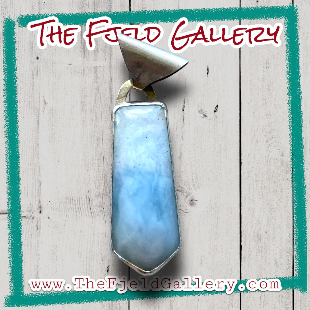 Handmade Aquamarine Gemstone Sterling Silver Necklace Pendant