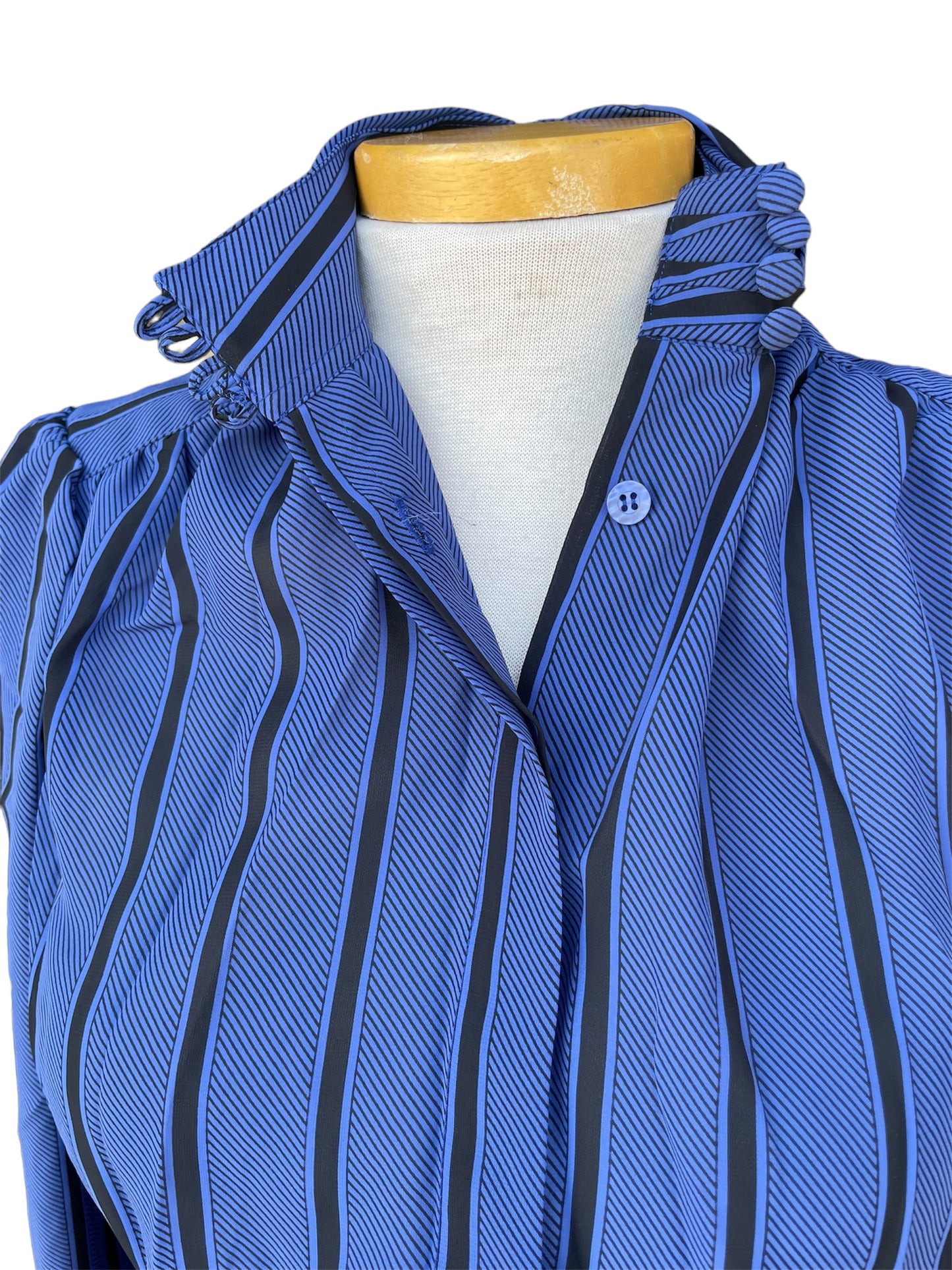Vintage 1990’s Ms. Chaus Blue & Black Stripe Dress