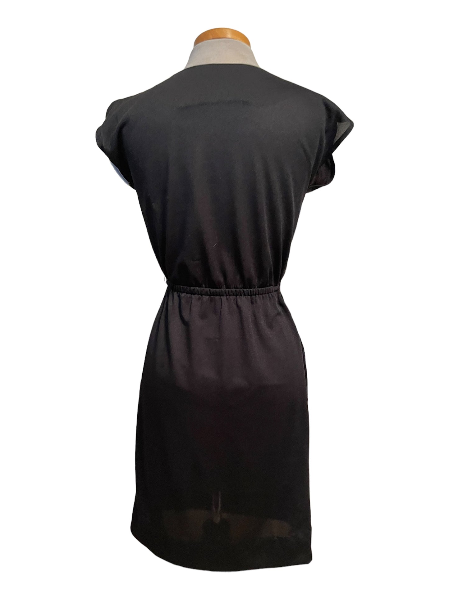 Vintage 1980’s Black & White Geometric Dress with Gold Trim