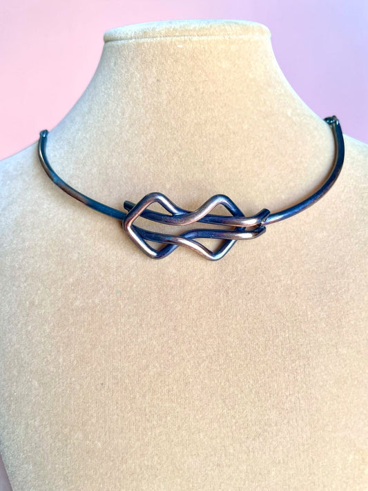 Heavy Modernist Copper Hinged Choker