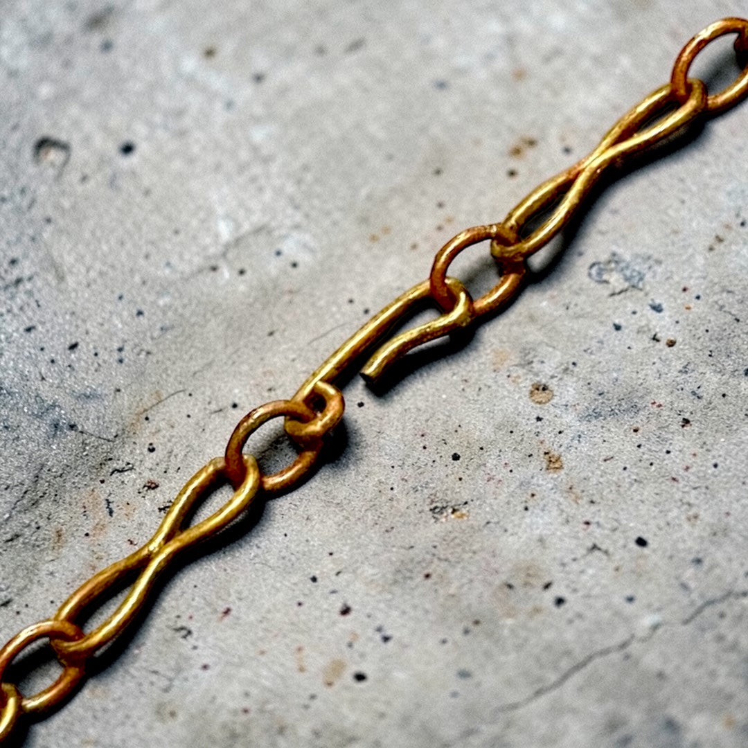 Vintage Brass & Copper Rebejas Designer Person Figural Mask Necklace