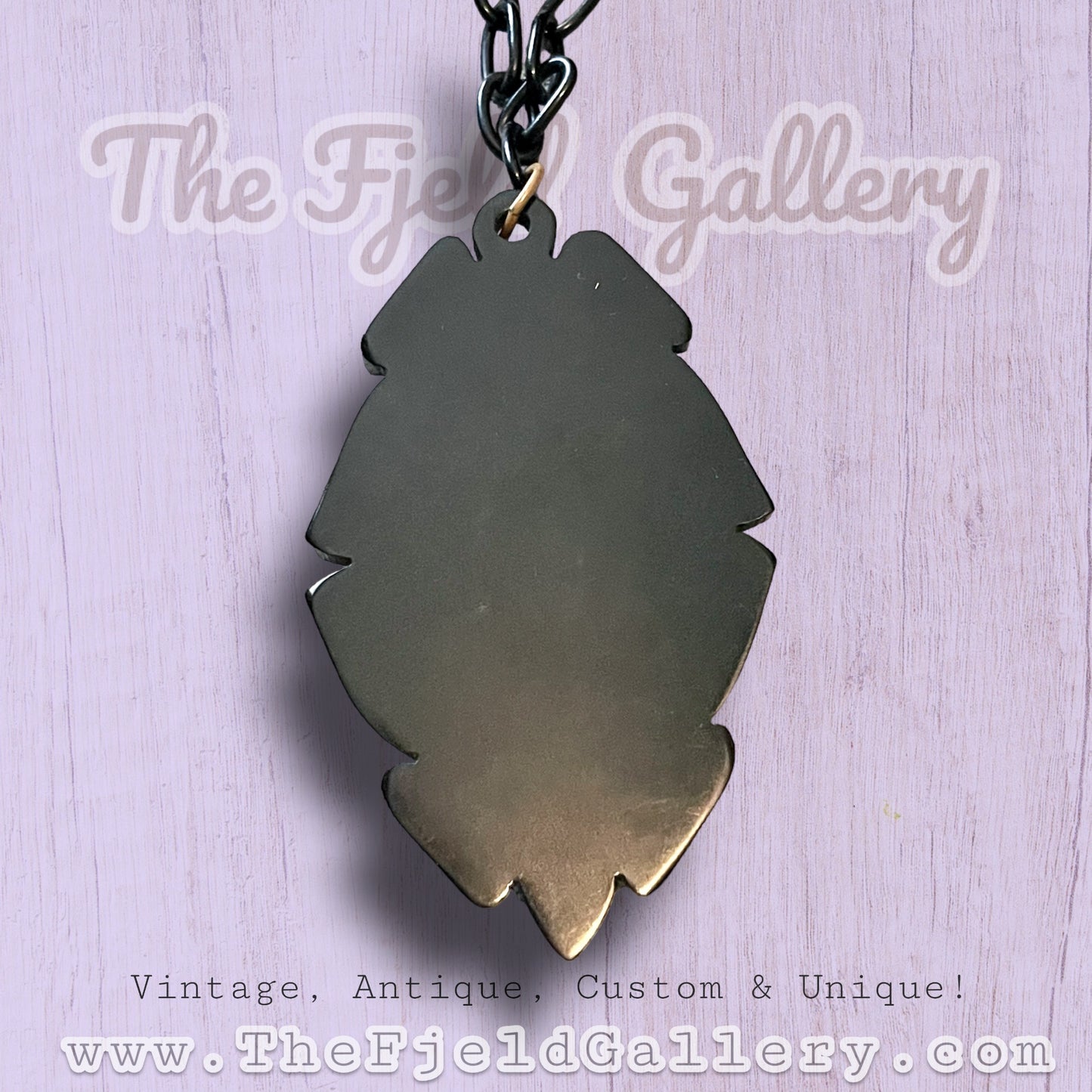 Victorian Bakelite Black Mourning Cameo Necklace