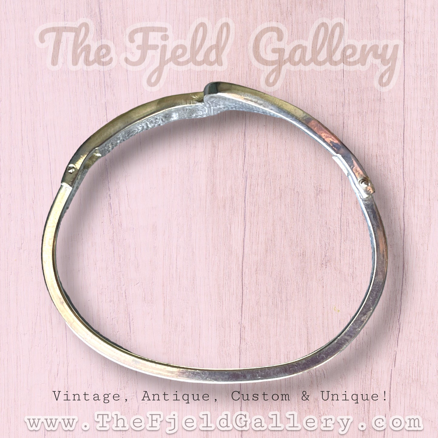 Sterling Silver Taxco Mexico Cintage Ablanie Hinged Bangle Bracelet