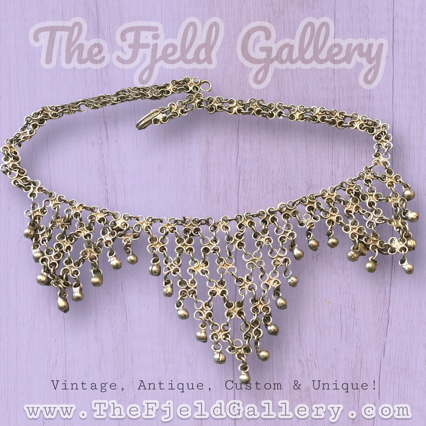Vintage Indian Bellydance Silver Necklace