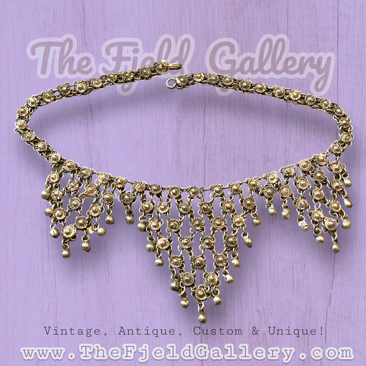 Vintage Indian Bellydance Silver Necklace