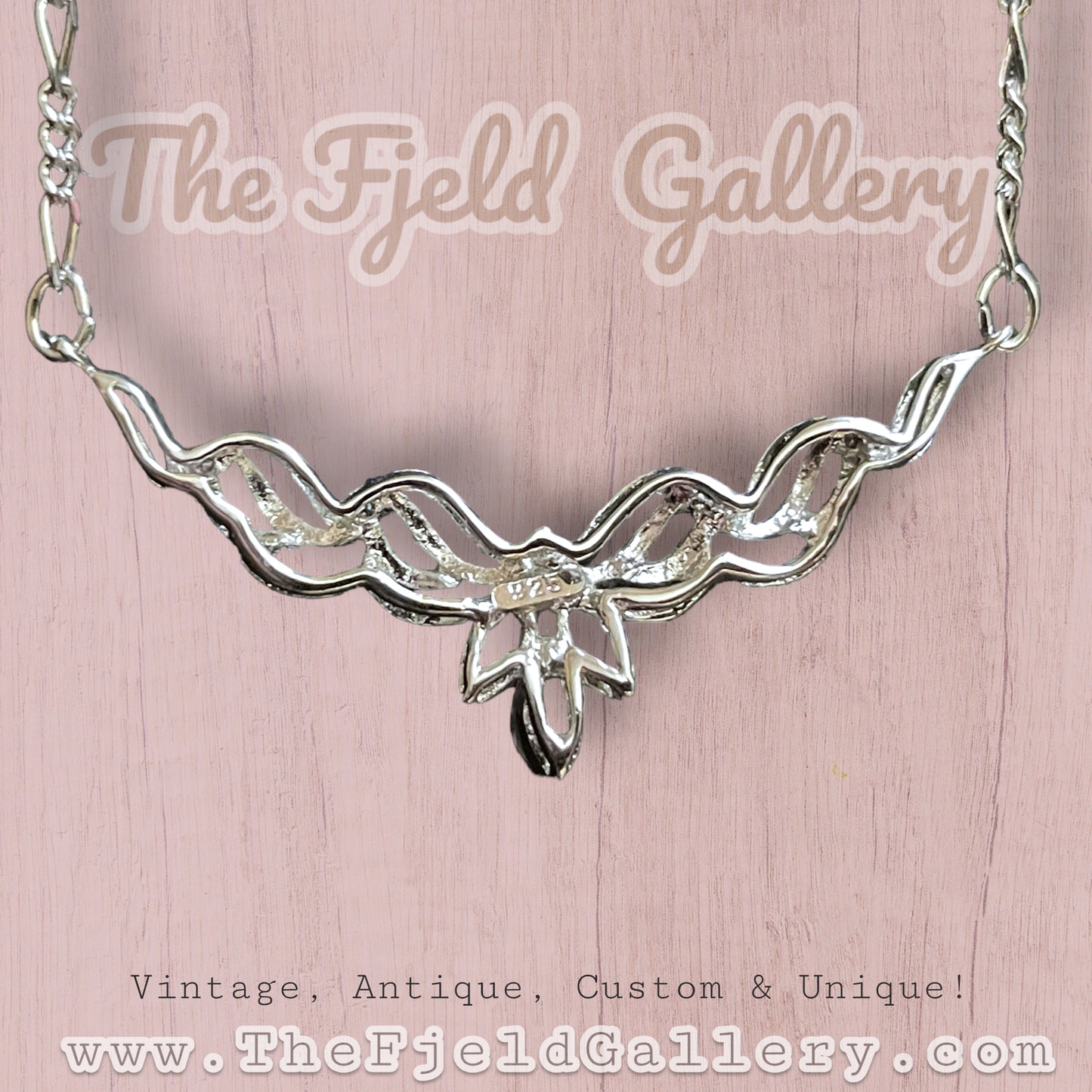 Sterling Silver Amethyst & Diamond Necklace