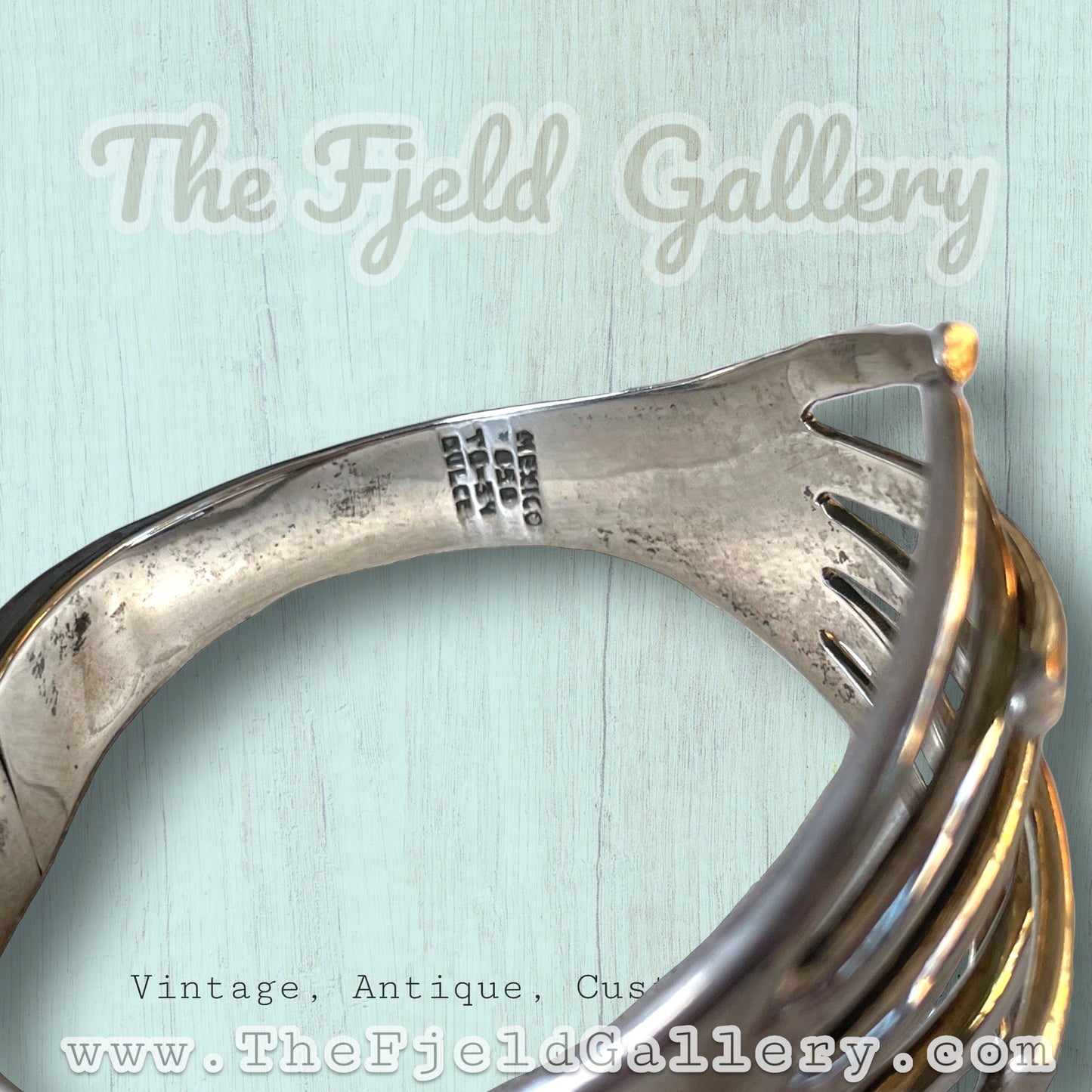 Unique Solid Sterling Silver Modernist Hinged Bypass Clamper Bracelet