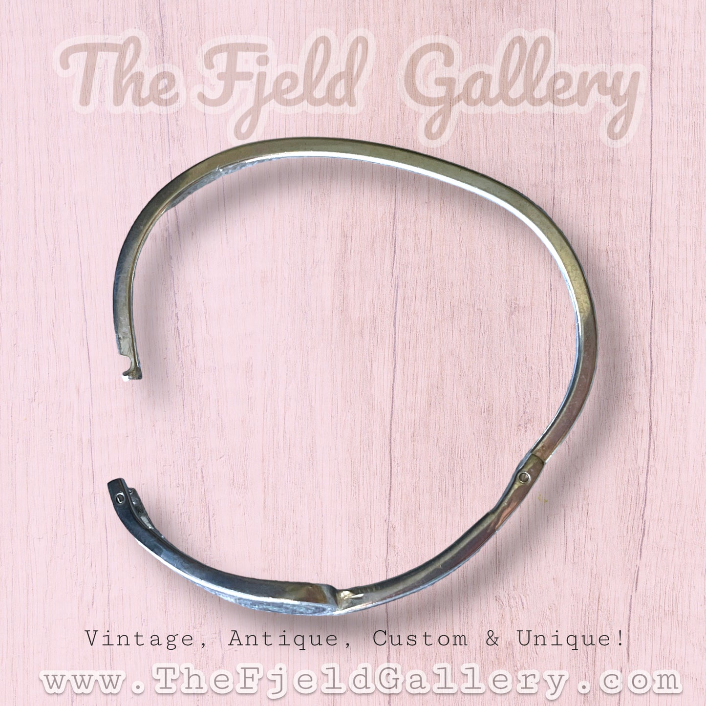 Sterling Silver Taxco Mexico Cintage Ablanie Hinged Bangle Bracelet