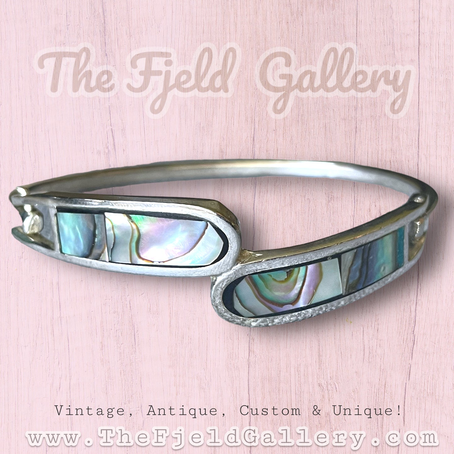 Sterling Silver Taxco Mexico Cintage Ablanie Hinged Bangle Bracelet