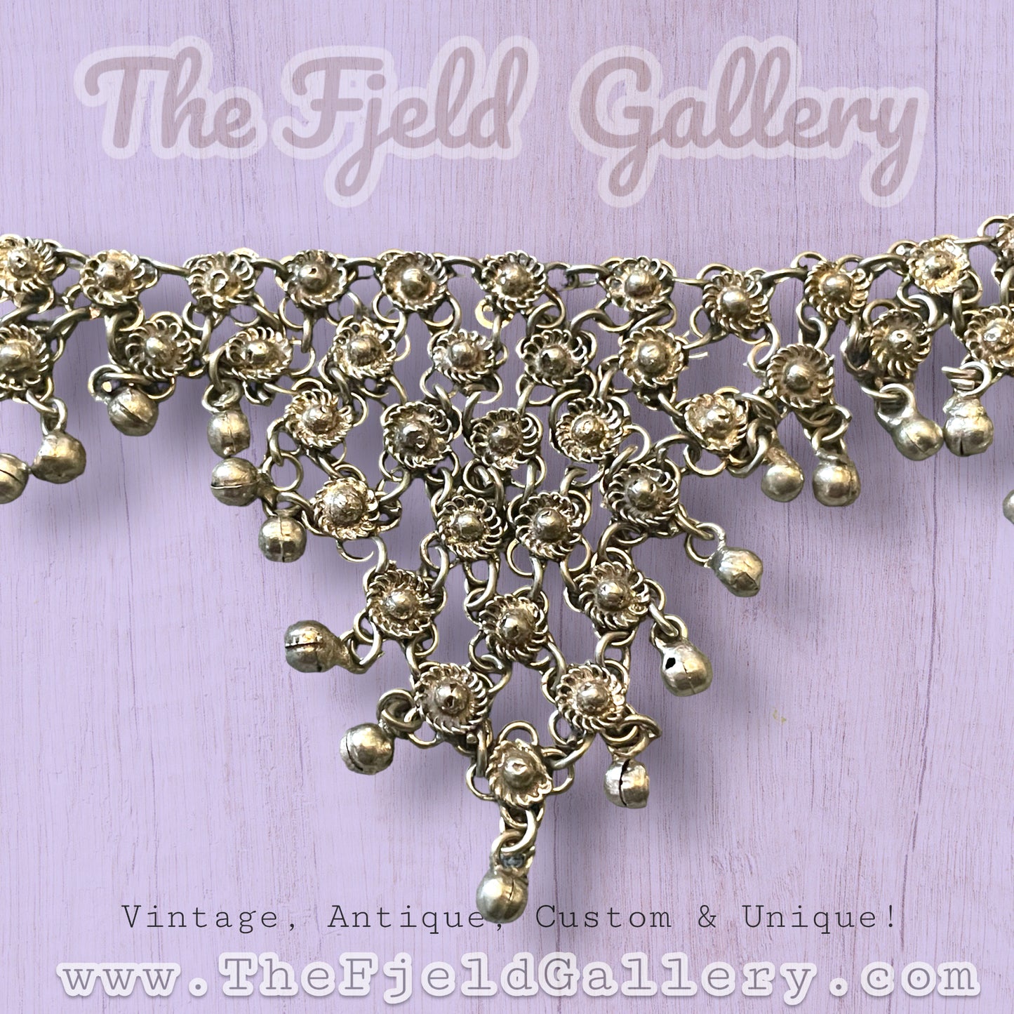 Vintage Indian Bellydance Silver Necklace
