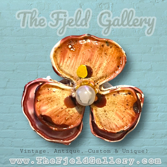 Vintage 1940’s Enamel Flower Brooch