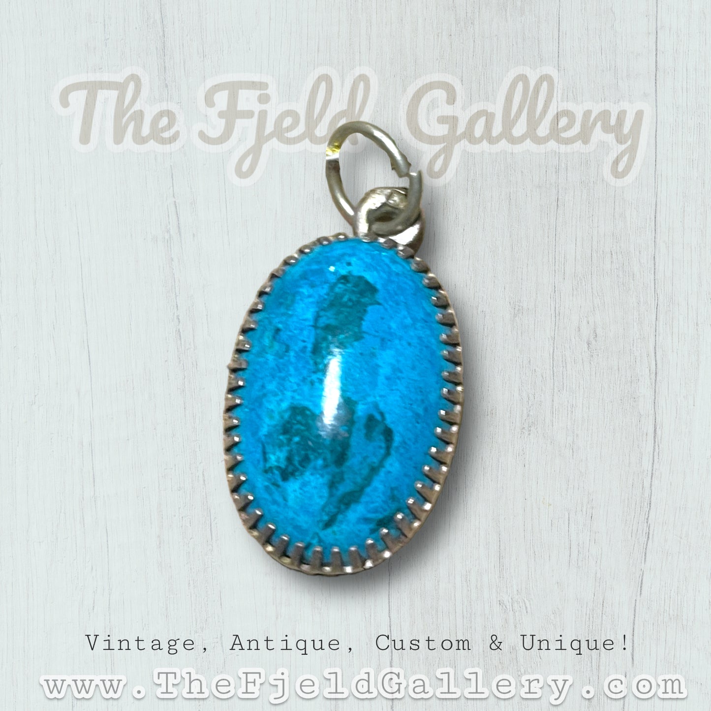Sterling silver Turquoise Bezel set necklace pendant