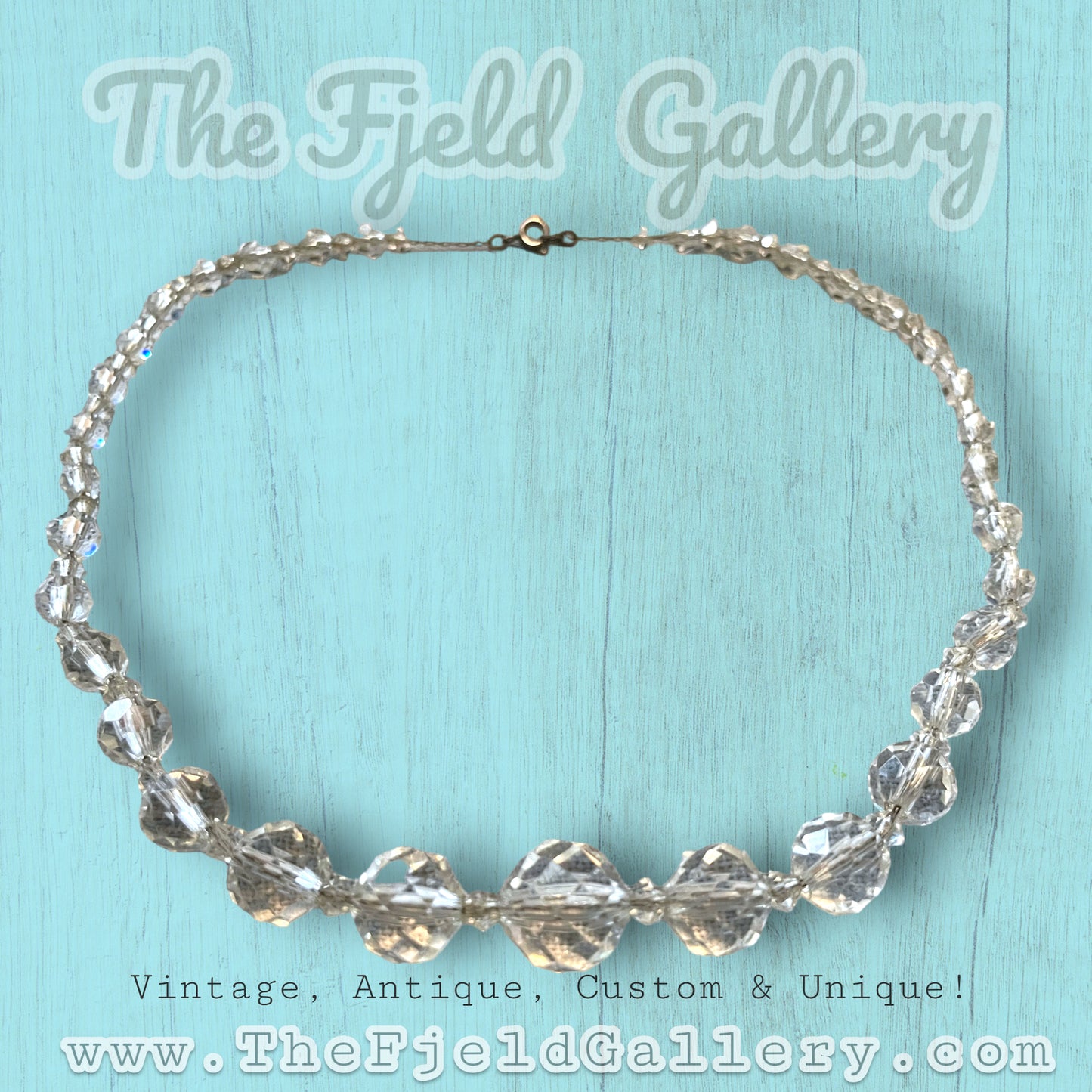 Edwardian German Sterling Silver Faceted Quartz Crystal Necklace