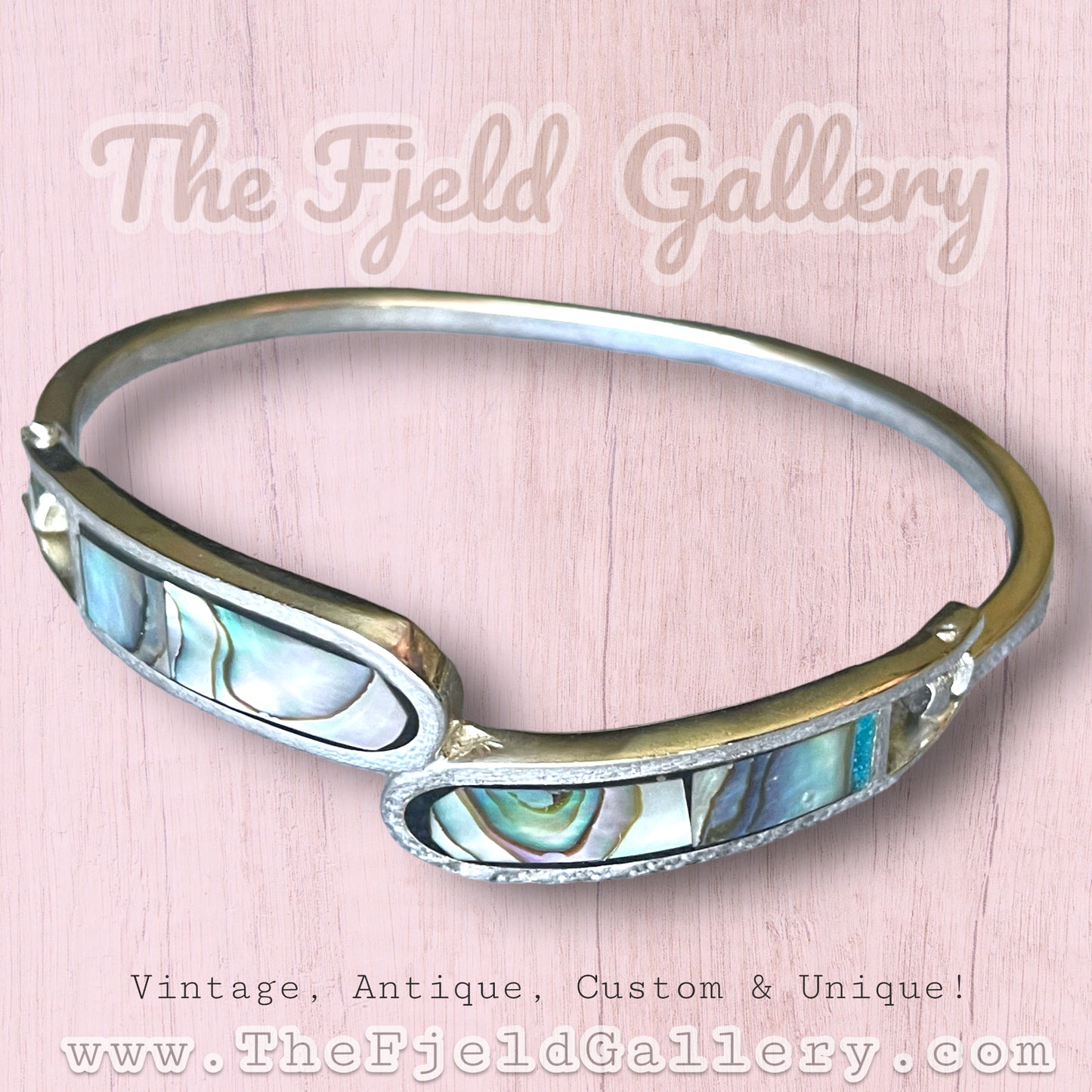 Sterling Silver Taxco Mexico Cintage Ablanie Hinged Bangle Bracelet