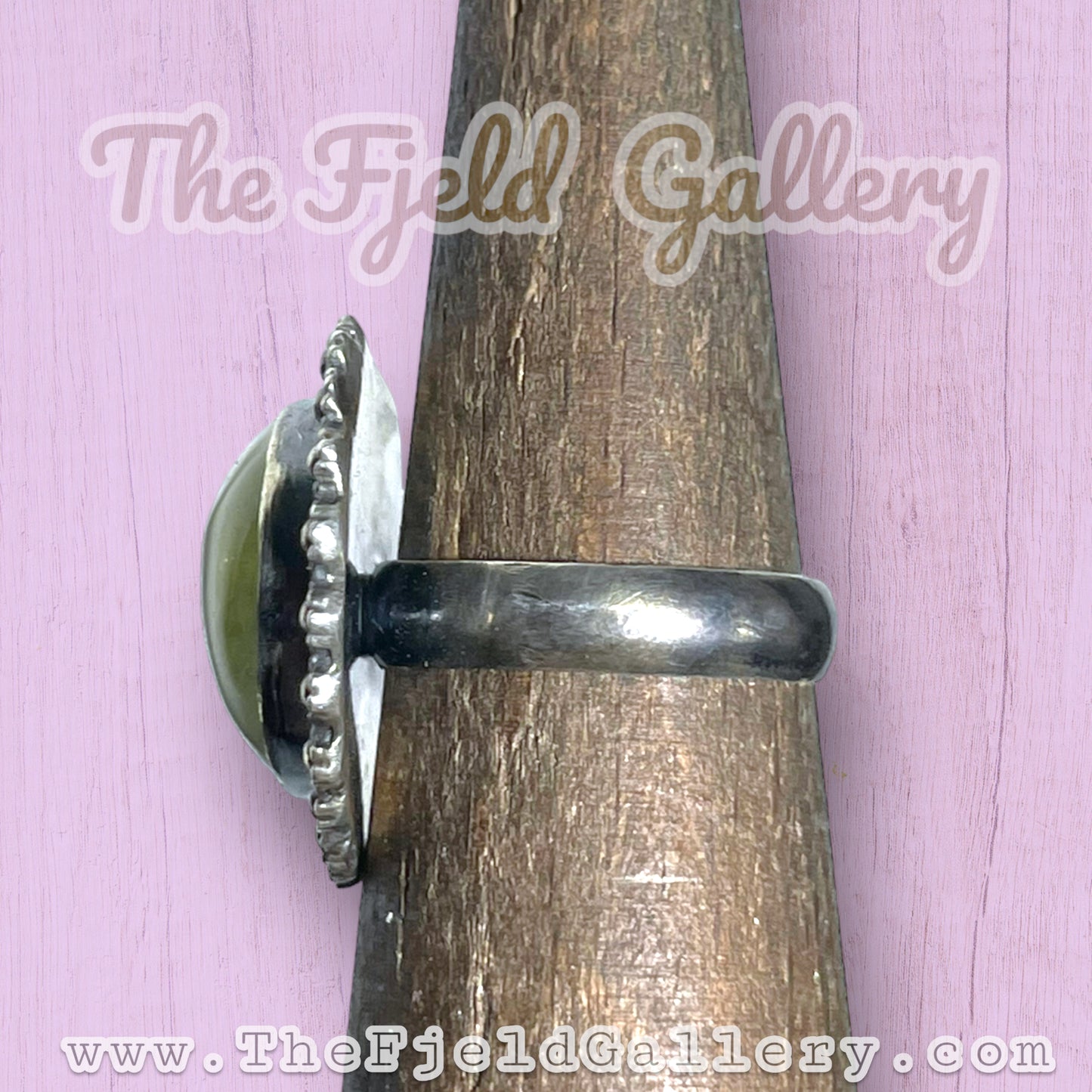 Green Rutile Quartz Sterling Silver Daisy Ring