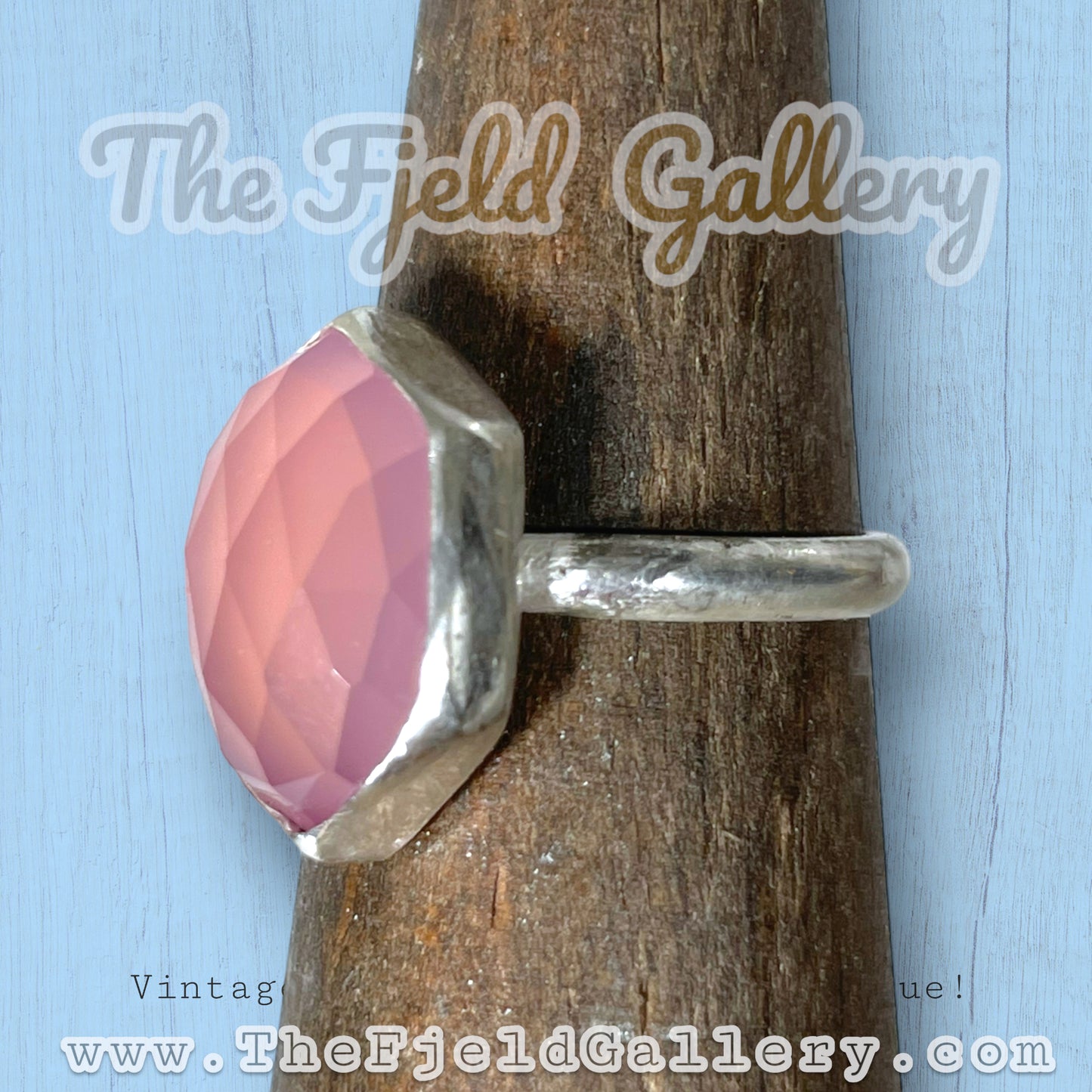 Lavender Pink Chalcedony Sterling Silver Ring