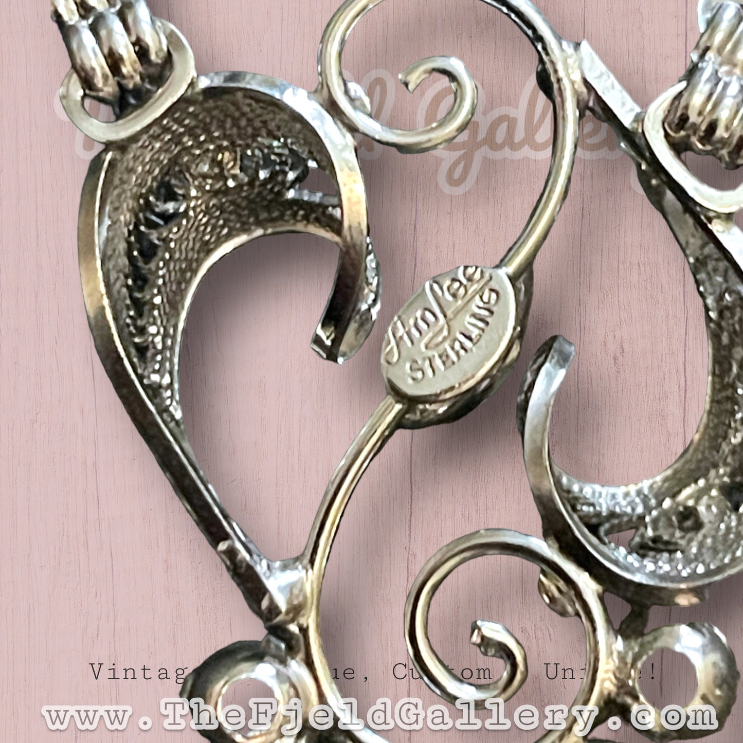 Sterling Silver Filigree Amy Lee Designer Crystal Necklace