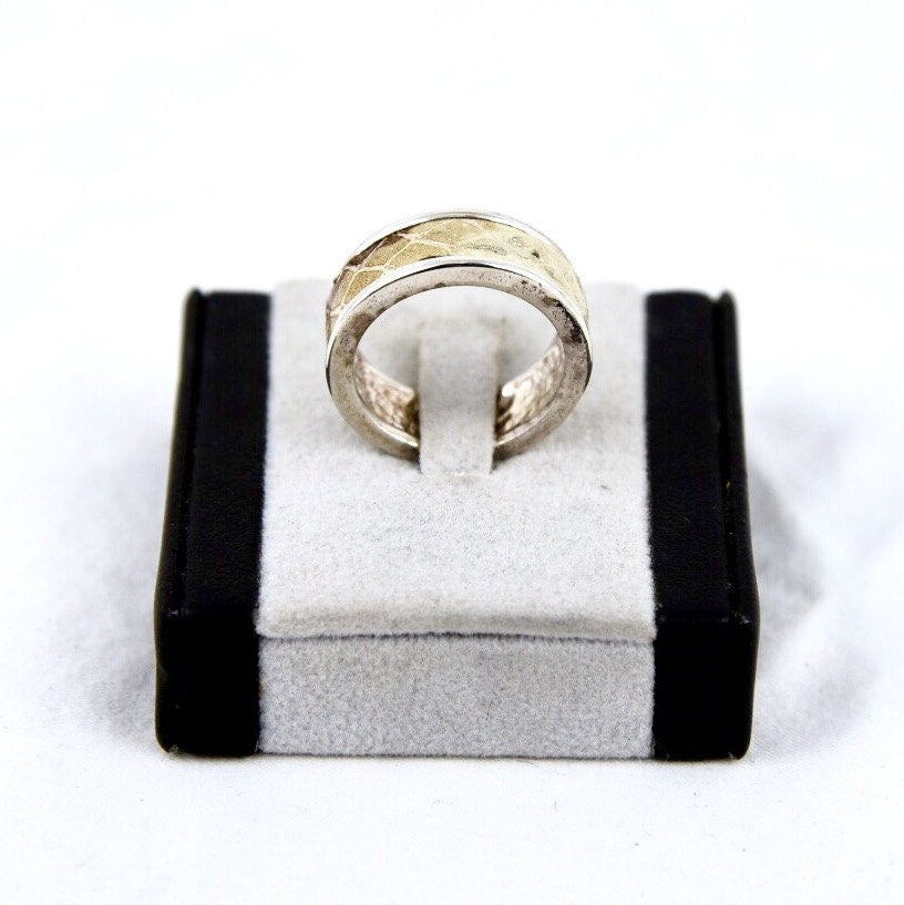 Vintage Sterling Silver 925 Cast Thick Snakeskin Band Ring