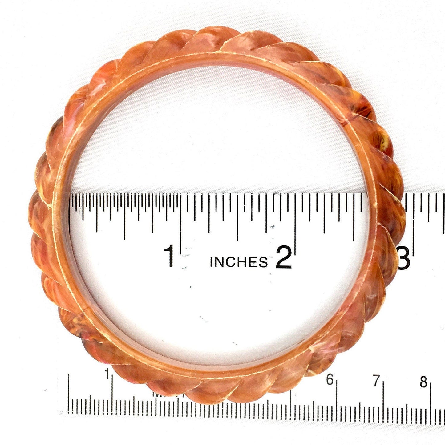 Vintage bone & butterscotch plastic bangle set