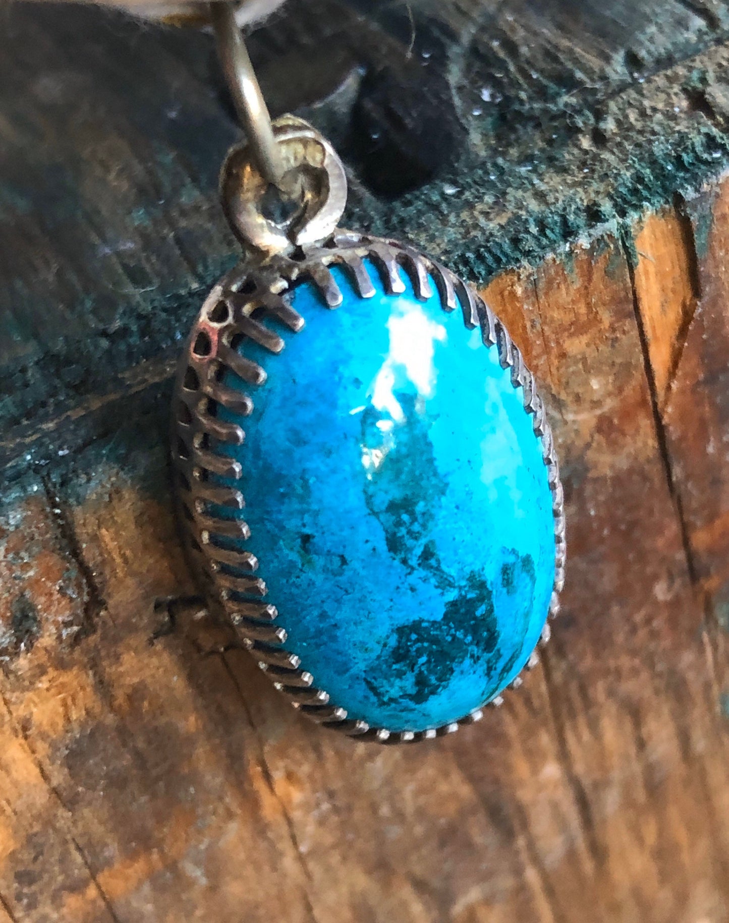 Sterling silver Turquoise Bezel set necklace pendant