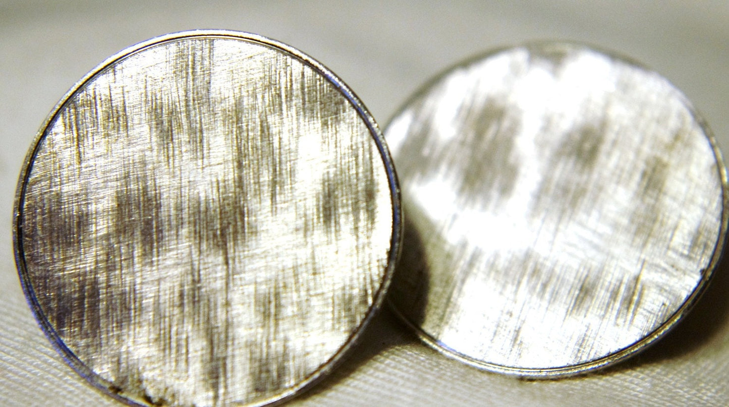 Art Deco Sterling Silver SIGNED Textured Circle Disk Screw Back Earrings